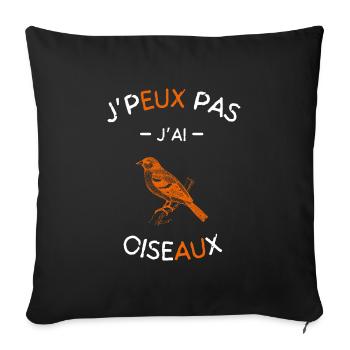 J'peux pas j'ai Oiseaux - Housse de coussin décorative 45 x 45 cm - noir - Devant