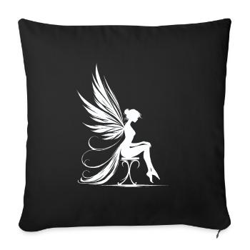 Thought wings in the moonlight - Sofa pillowcase 17,3'' x 17,3'' (45 x 45 cm) - black - Front