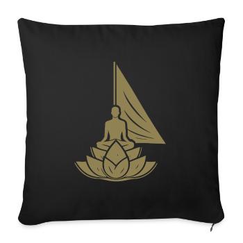 Meditation Sailboat Lotus Inner Peace - Sofa pillowcase 17,3'' x 17,3'' (45 x 45 cm) - black - Front