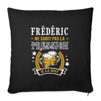 Frédéric bière frédéric cadeau frederic fête - Housse de coussin décorative 45 x 45 cm - noir - Devant