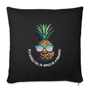 Pineapple Pineapple Cool Sunglasses Gift - Sofa pillowcase 17,3'' x 17,3'' (45 x 45 cm) - black - Front