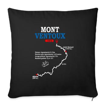 Bike Mont Ventoux route map Bédoin - Sofa pillowcase 17,3'' x 17,3'' (45 x 45 cm) - black - Front