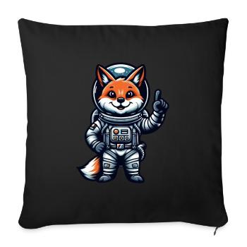 Astronaut Fox Space Cosmonaut Universe - Sofa pillowcase 17,3'' x 17,3'' (45 x 45 cm) - black - Front
