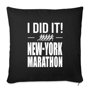 i did it run running - Sofa pillowcase 17,3'' x 17,3'' (45 x 45 cm) - black - Front