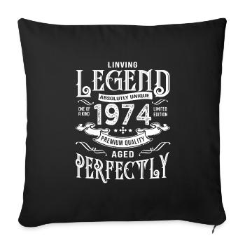 1974 Vintage Anniversary Born In 1974 - Sofa pillowcase 17,3'' x 17,3'' (45 x 45 cm) - black - Front
