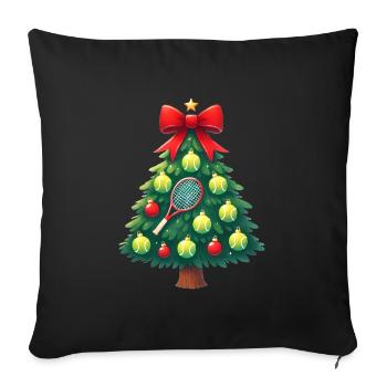Festive Tennis Christmas Tree Design - Sofa pillowcase 17,3'' x 17,3'' (45 x 45 cm) - black - Front