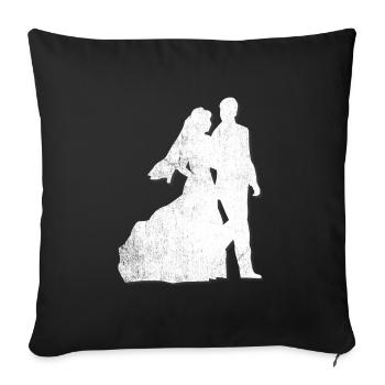 Wedding bride marriage - Sofa pillowcase 17,3'' x 17,3'' (45 x 45 cm) - black - Front
