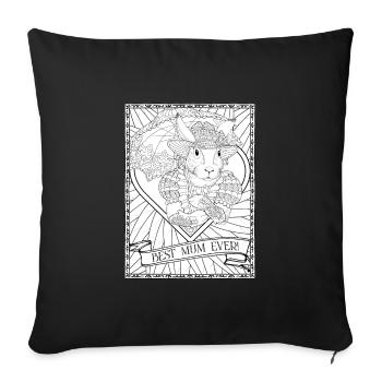 Beste Mum Ever Vintage Fantasy Kaninchen Muttertag - Sofakissenbezug 45 x 45 cm - Schwarz - Vorne