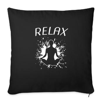 yoga relax namaste - Sofakissenbezug 45 x 45 cm - Schwarz - Vorne