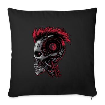 Horror Punk Zombie cyborg - Sofa pillowcase 17,3'' x 17,3'' (45 x 45 cm) - black - Front