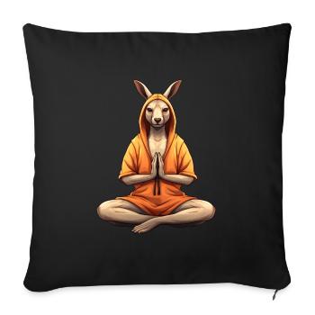 Yoga kangourou - Housse de coussin décorative 45 x 45 cm - noir - Devant