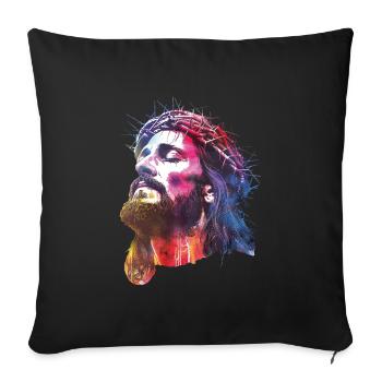 Jesus - Sofa pillowcase 17,3'' x 17,3'' (45 x 45 cm) - black - Front