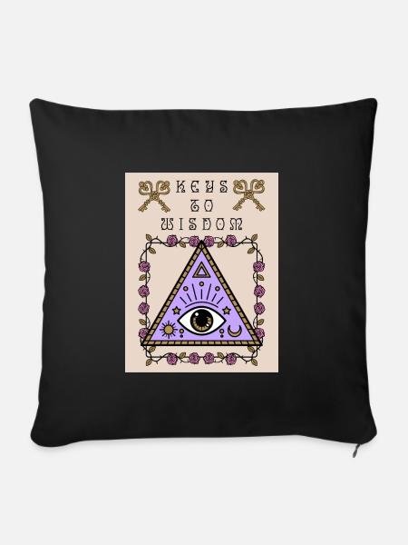 Drittes Auge, das alles sehende Auge, okkult - Sofakissenbezug 45 x 45 cm - Schwarz
