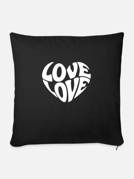 Liebe Liebe Liebe Liebe - Sofakissenbezug 45 x 45 cm - Schwarz