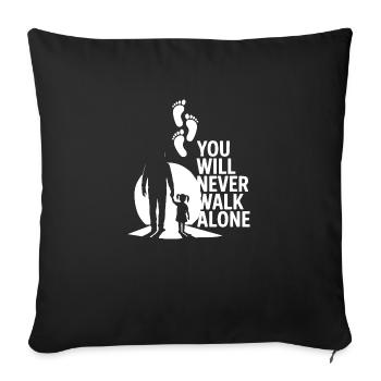 Father and Daughter Dad Child Daughter Footprint - Sofa pillowcase 17,3'' x 17,3'' (45 x 45 cm) - black - Front