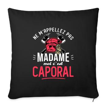sapeurs pompiers caporal humour grade pompier - Housse de coussin décorative 45 x 45 cm - noir - Devant