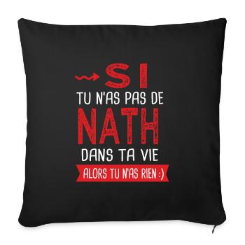 Nath dans ta vie Humour Nathalie Nathan - Housse de coussin décorative 45 x 45 cm - noir - Devant