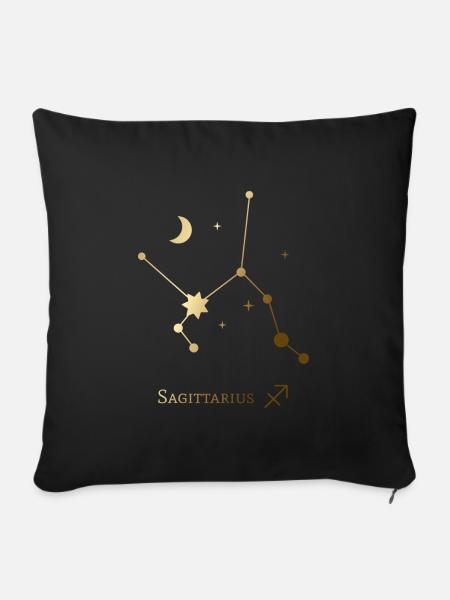 Sagittarius/Schütze - Sofakissenbezug 45 x 45 cm - Schwarz