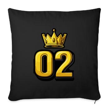 Couronne à 2 chiffres - Housse de coussin décorative 45 x 45 cm - noir - Devant