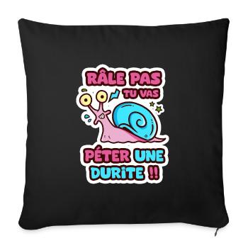 Râle pas tu vas péter une durite humour sticker - Housse de coussin décorative 45 x 45 cm - noir - Devant