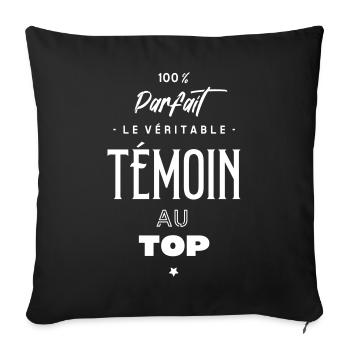 Le véritable témoin au top - Housse de coussin décorative 45 x 45 cm - noir - Devant