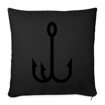 Fishing hook angler icon - Sofa pillowcase 17,3'' x 17,3'' (45 x 45 cm) - black - Front