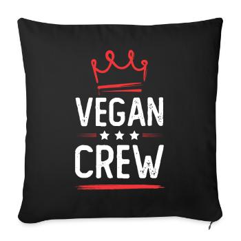 Vegan Crew - Sofa pillowcase 17,3'' x 17,3'' (45 x 45 cm) - black - Front