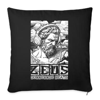 Streetvibes vs. Musik: Zeus’ donnernde Beats - Sofakissenbezug 45 x 45 cm - Schwarz - Vorne