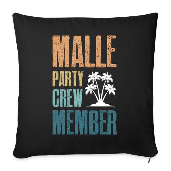 Malle Party Crew - Sofa pillowcase 17,3'' x 17,3'' (45 x 45 cm) - black - Front