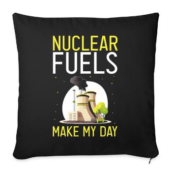 Nuklearplan Design für Kernenergie und Kernkraft - Sofakissenbezug 45 x 45 cm - Schwarz - Vorne