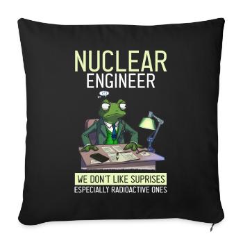 Nuklearplan Design für Kernenergie und Kernkraft - Sofakissenbezug 45 x 45 cm - Schwarz - Vorne