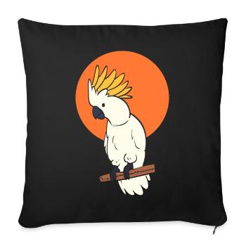 Netter Kakadu Vogelbeobachter - Sofakissenbezug 45 x 45 cm - Schwarz - Vorne