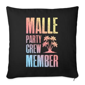Malle Party Crew - Sofa pillowcase 17,3'' x 17,3'' (45 x 45 cm) - black - Front