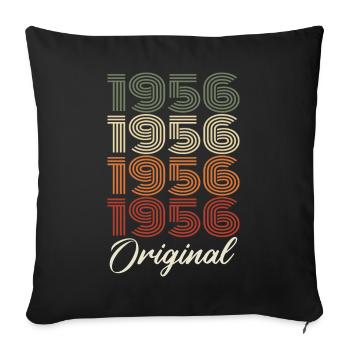 1956 Original Vintage Geburtstagsgeschenk 1956 - Sofakissenbezug 45 x 45 cm - Schwarz - Vorne