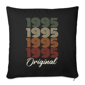 1995 Original Vintage Geburtstagsgeschenk 1995 - Sofakissenbezug 45 x 45 cm - Schwarz - Vorne