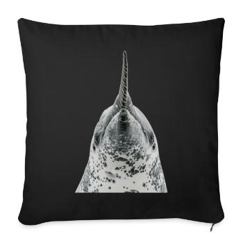 Narval - Housse de coussin décorative 45 x 45 cm - noir - Devant