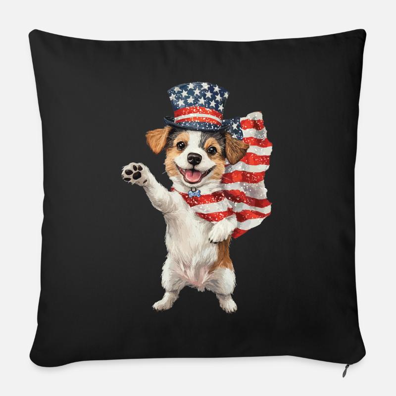 Hund - Sofakissenbezug 45 x 45 cm - Schwarz
