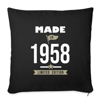 MADE IN 1958 birthday gift 63 years - Sofa pillowcase 17,3'' x 17,3'' (45 x 45 cm) - black - Front