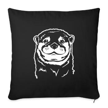 Funny Otter Otter Otter Animals Wilsigns - Sofa pillowcase 17,3'' x 17,3'' (45 x 45 cm) - black - Front