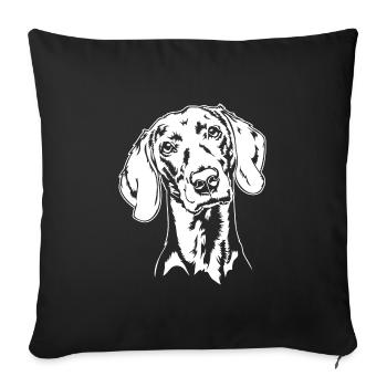 Weimaraner Portrait Dog Dogs Wilsigns - Sofa pillowcase 17,3'' x 17,3'' (45 x 45 cm) - black - Front