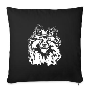 Wolfspitz Crown Dogs Dog Wilsigns - Sofa pillowcase 17,3'' x 17,3'' (45 x 45 cm) - black - Front