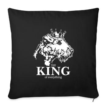 Airedale Terrier King of everything Hund Wilsigns - Sofakissenbezug 45 x 45 cm - Schwarz - Vorne