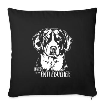 Adoré par un chien de montagne de l’Entlebucher Dogs Wilsigns - Housse de coussin décorative 45 x 45 cm - noir - Devant