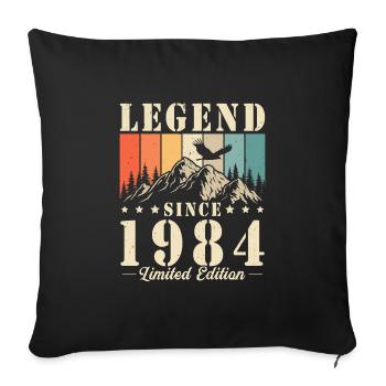 Légende depuis 1984 Vintage cadeau d’anniversaire - Housse de coussin décorative 45 x 45 cm - noir - Devant