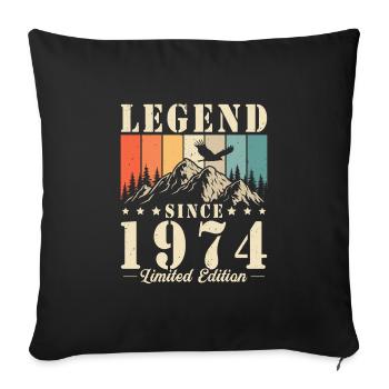 Légende depuis 1974 cadeau d’anniversaire Vintage - Housse de coussin décorative 45 x 45 cm - noir - Devant