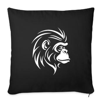 Singe - Housse de coussin décorative 45 x 45 cm - noir - Devant