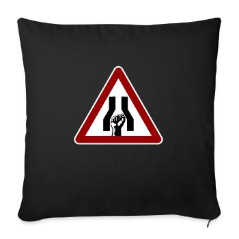 Fisting zone fisting fisting - Housse de coussin décorative 45 x 45 cm - noir - Devant