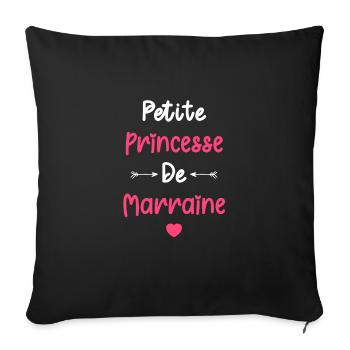 Petite princesse de marraine - Housse de coussin décorative 45 x 45 cm - noir - Devant