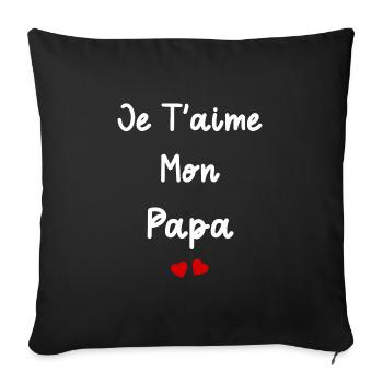je t'aime mon Papa - Housse de coussin décorative 45 x 45 cm - noir - Devant
