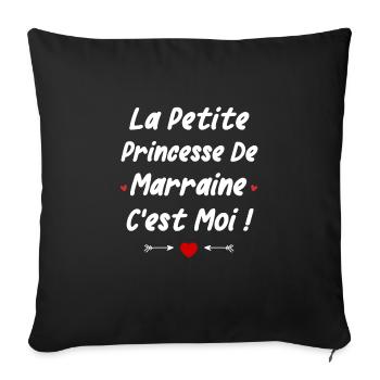 Petite princesse de marraine - Housse de coussin décorative 45 x 45 cm - noir - Devant